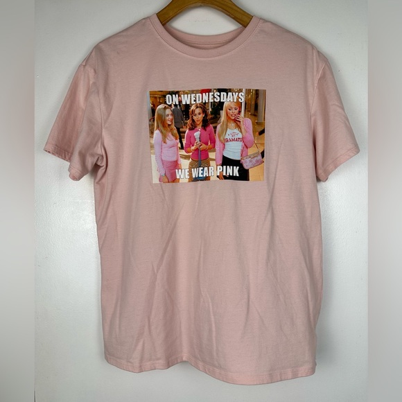 Mean Girls Tops - Mean Girls T-Shirt XL (14) On Wednesdays We Wear Pink Graphic Tee Movie Meme